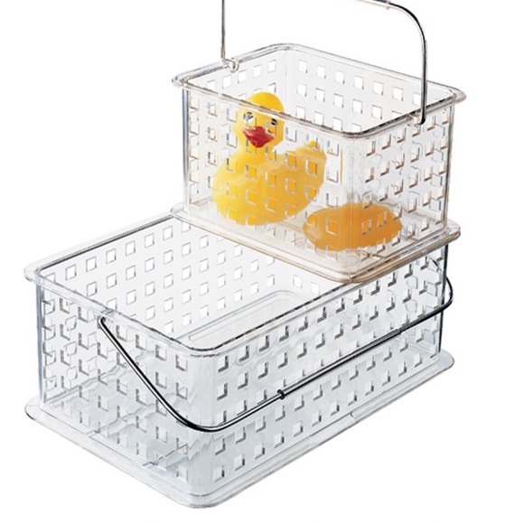 NWT InterDesign Zia Small Stack and Slide Basket. Clear. 9” L x 7” W x 5” H - Picture 2 of 2